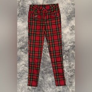 Chocolate Red Plaid Trousers